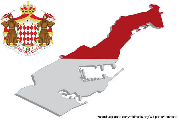 Karta i grb Monaka