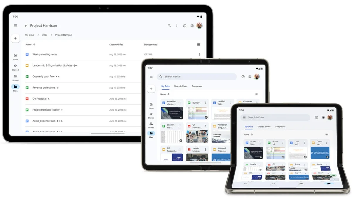 Google Drive na tabletima i foldable uređajima donosi nove značajke