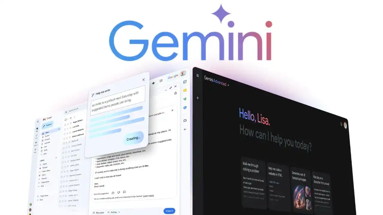Gemini summarises email messages within Gmail.
