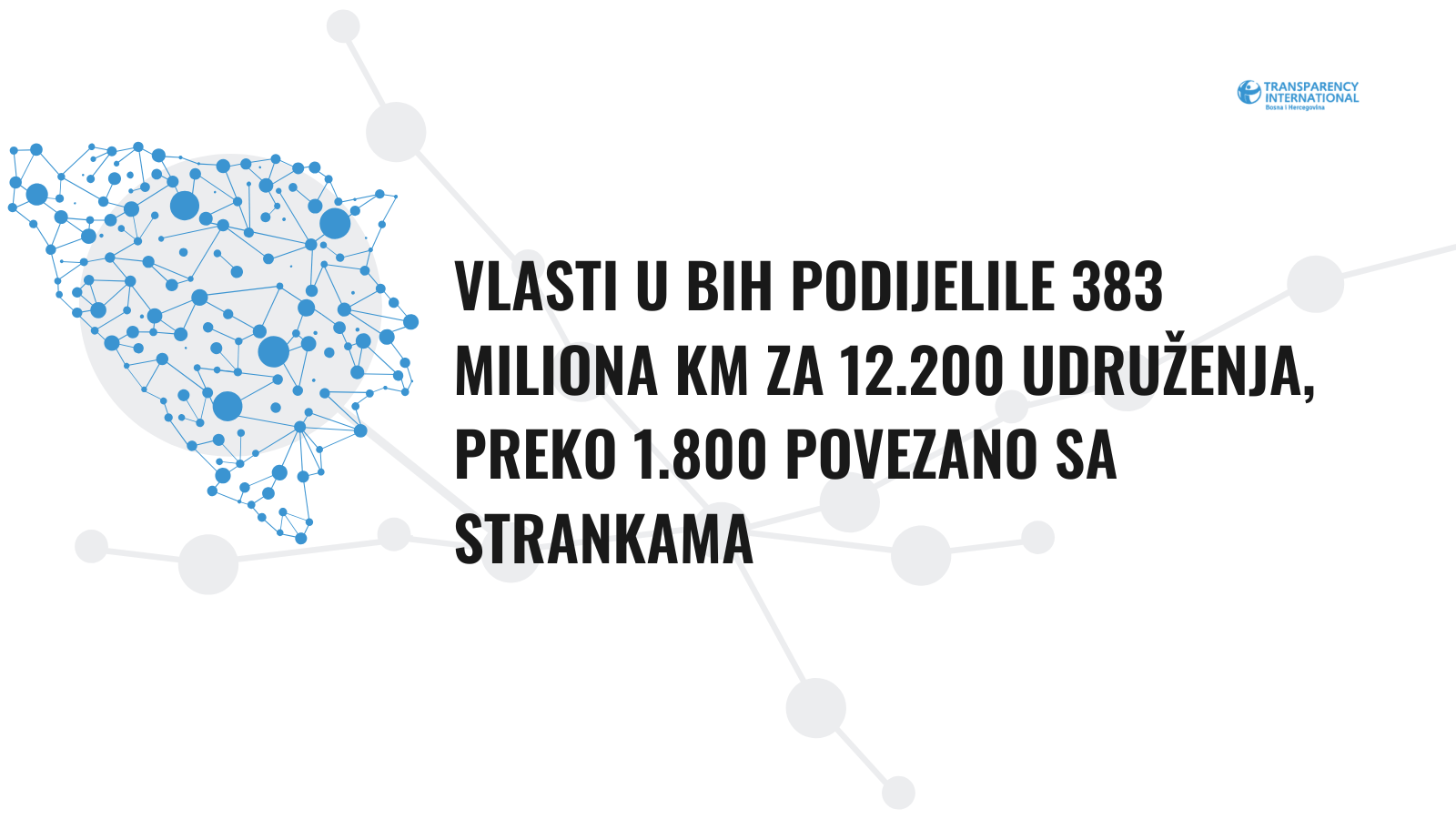 Vlasti u BiH podijelile 383 miliona KM za 12.200 udruženja, preko 1.800 povezano sa strankama