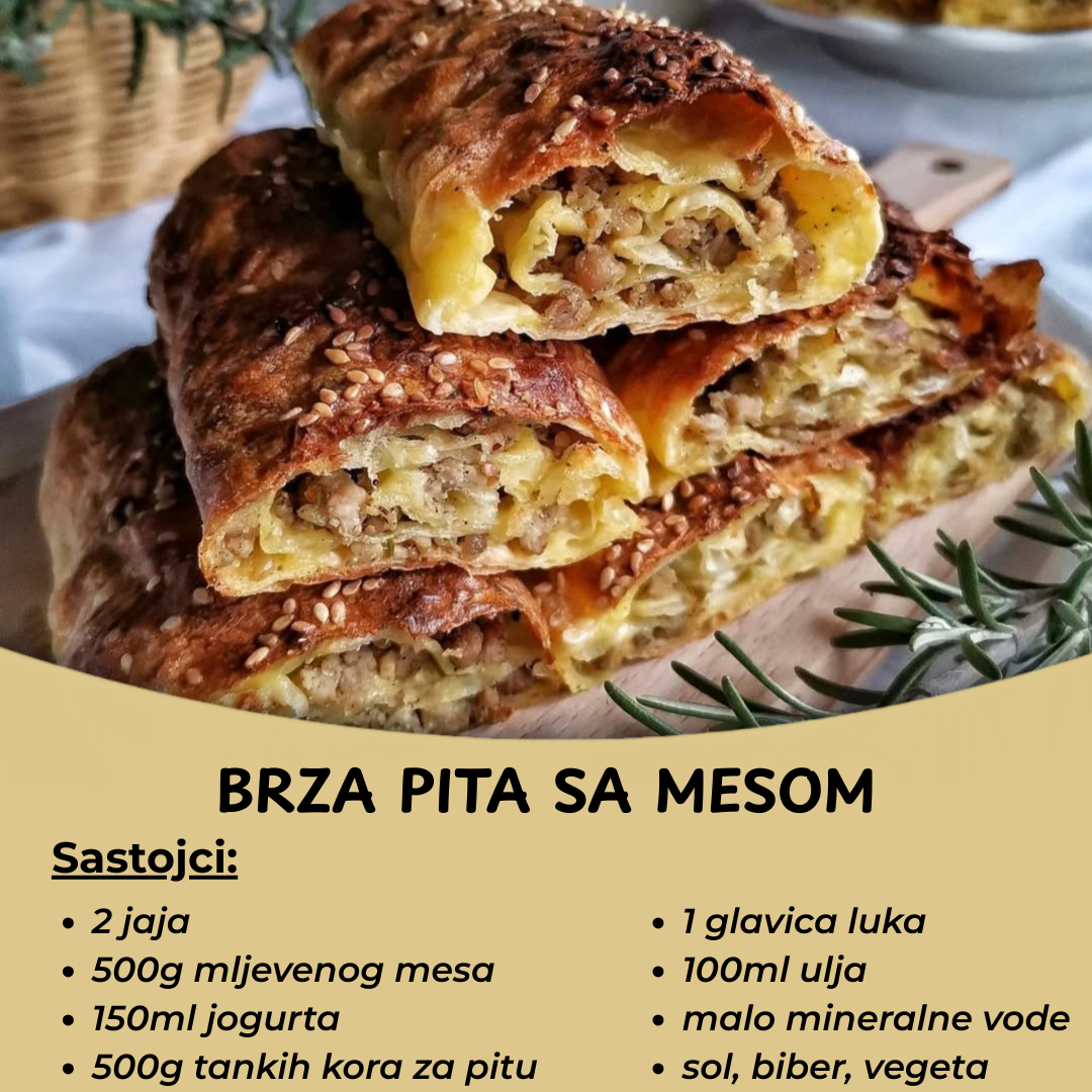 Brza pita sa mesom – Gotova za manje od sat vremena!
