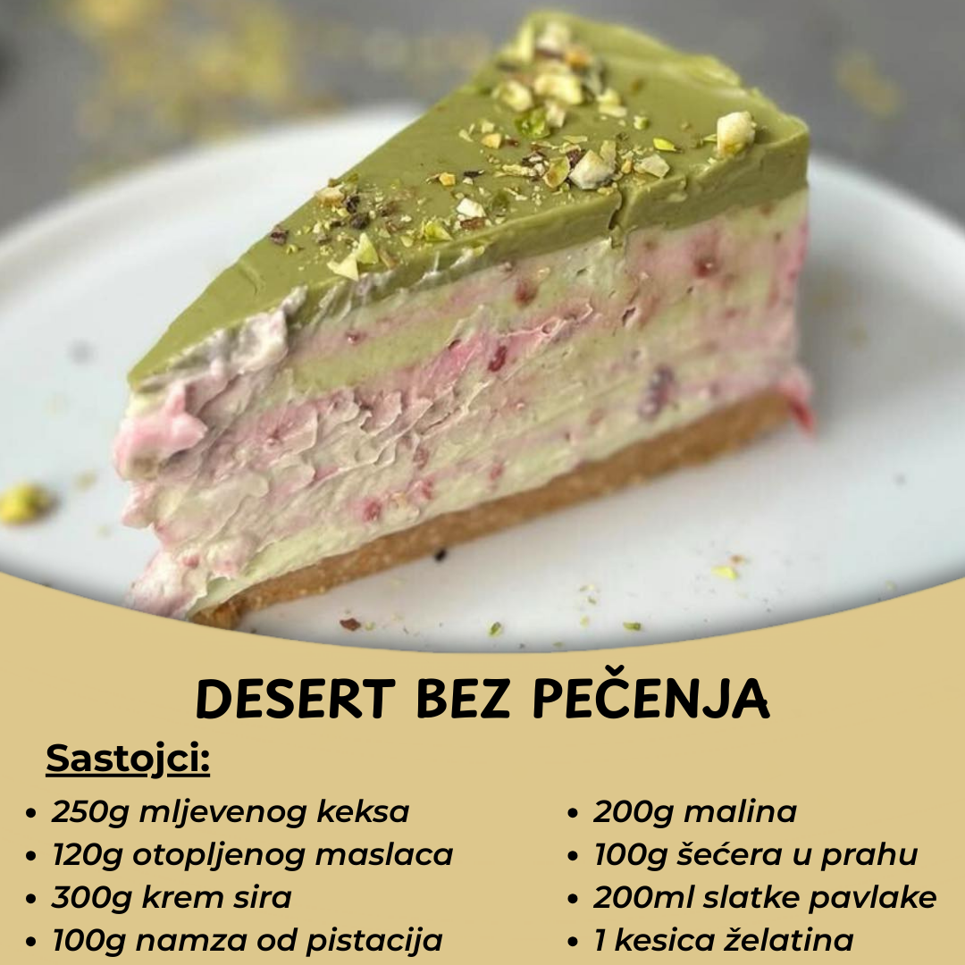 Cheesecake s pistacijama i malinama – Desert bez pečenja koji oduzima dah