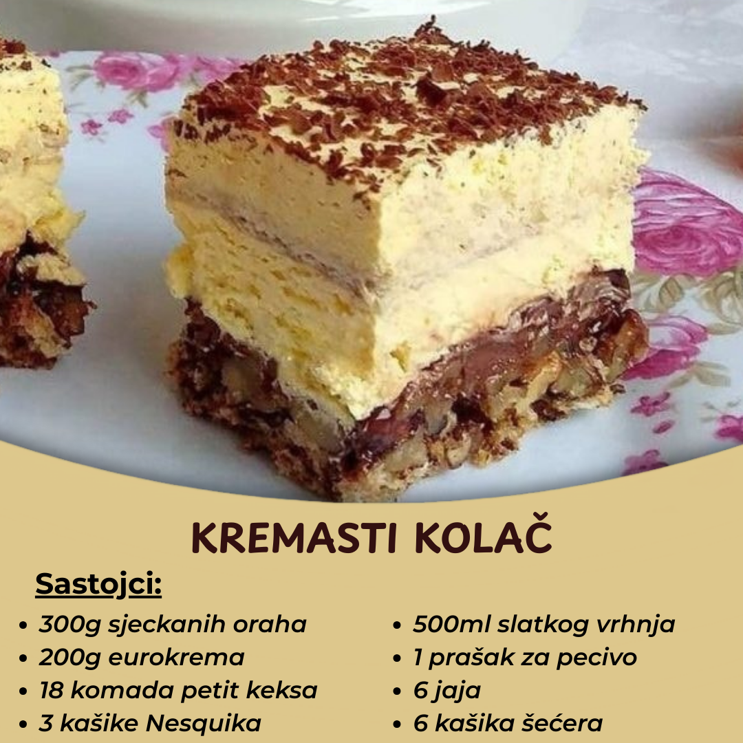 Kremasti kolač sa orasima – Predivan desrt koji morate probati