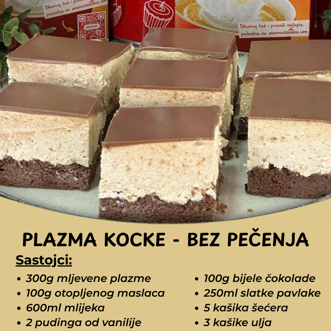 PLAZMA KOCKE – Savršen domaći kolač bez pečenja!
