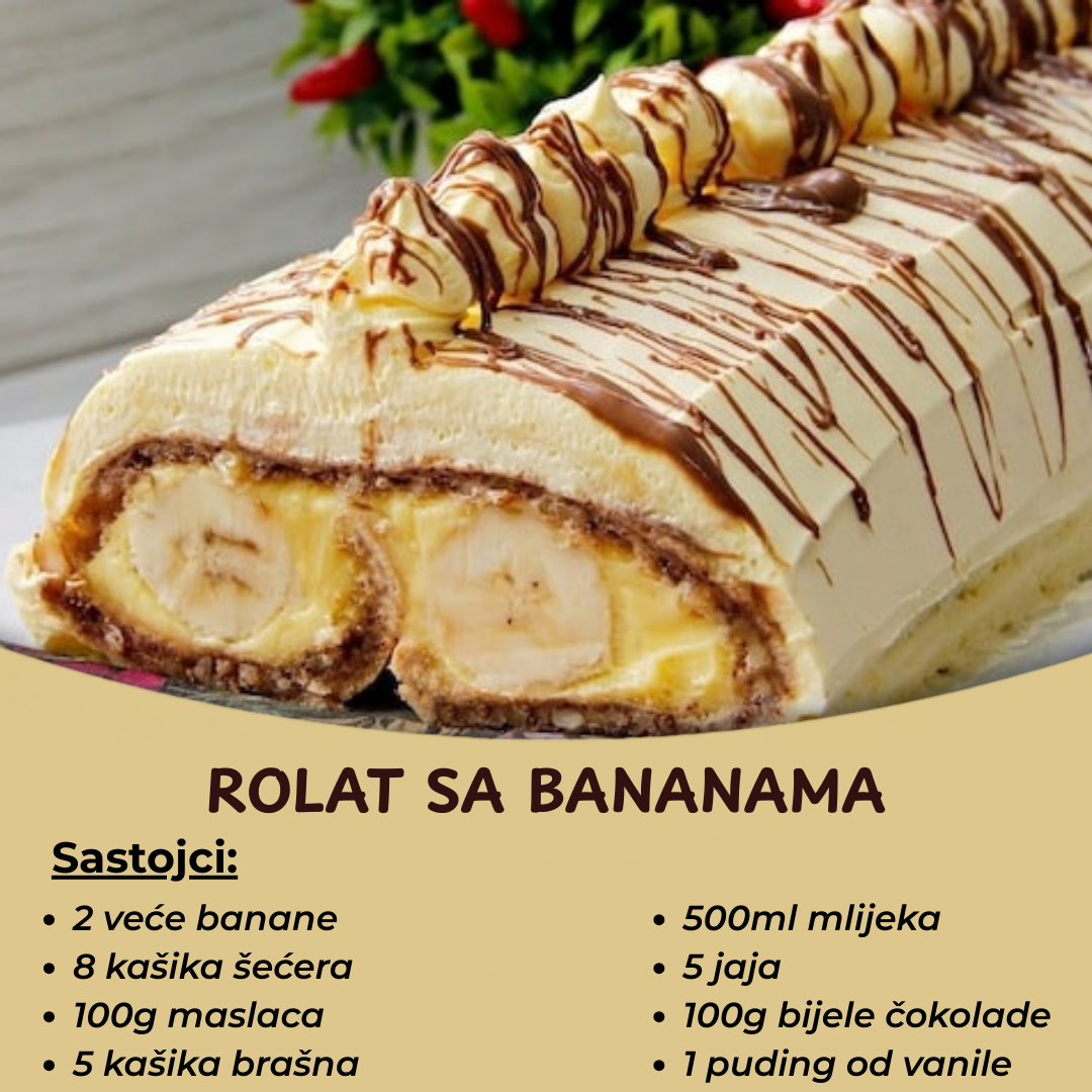 Rolat sa bananama – Bogat i kremast, a gotov u par koraka