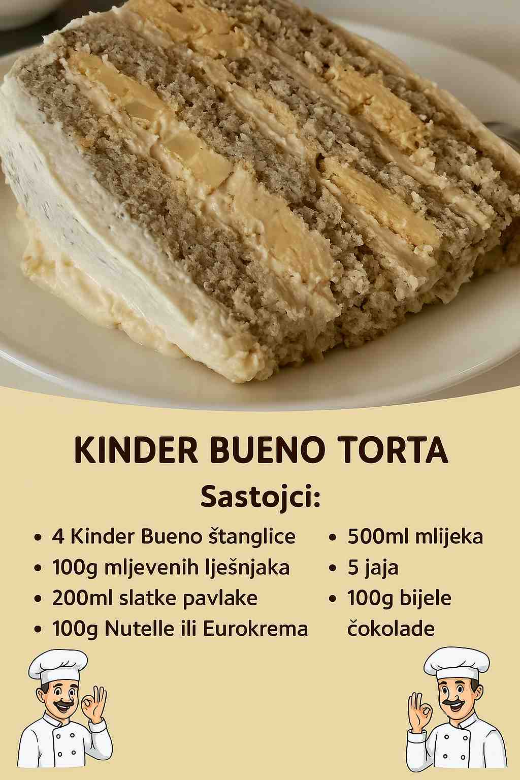 Torta koja oduzima dah: Kinder Bueno užitak za sve ljubitelje čokolade