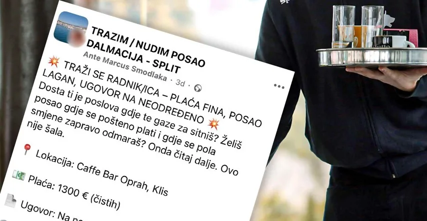 Ponuda za posao koji se (ne) odbija: Plata 1300 eura, 2 slobodna dana i pola smjene sjediš