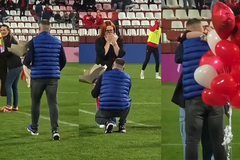Trpki mostarac organizirao je lažnu nagradu i iznenadio djevojku prijedlogom na terenu