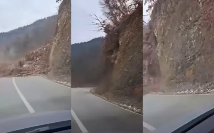 Izbjegnuta još jedna katastrofa kod Foče: Vozač se zaustavio sekundu prije odrona
