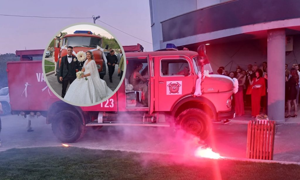 Robert i Ana Maria na svadbu su stigli u vatrogasnom vozilu